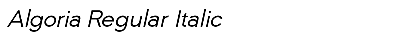 Algoria Regular Italic image